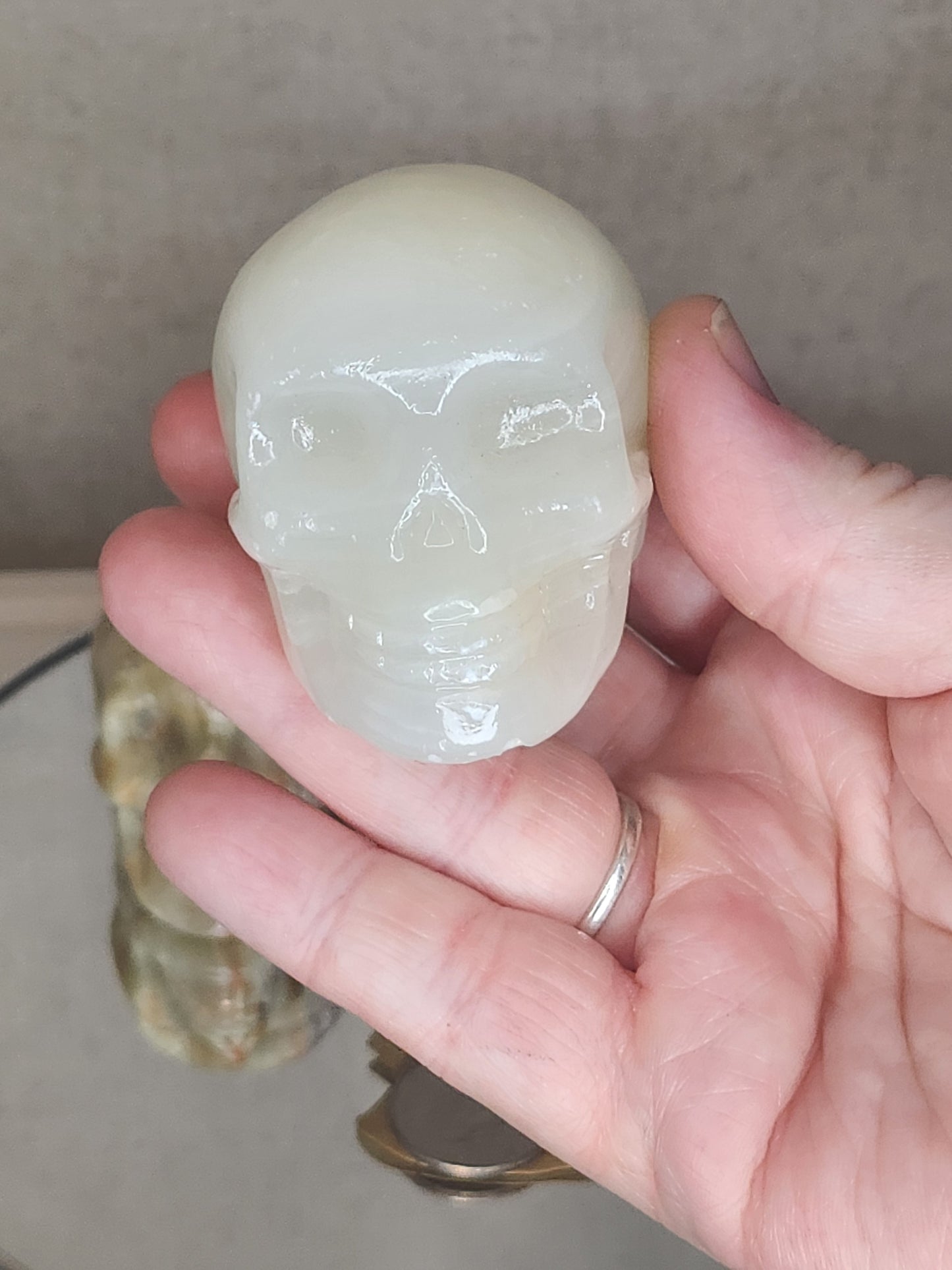 Green Banded Calcite Skulls