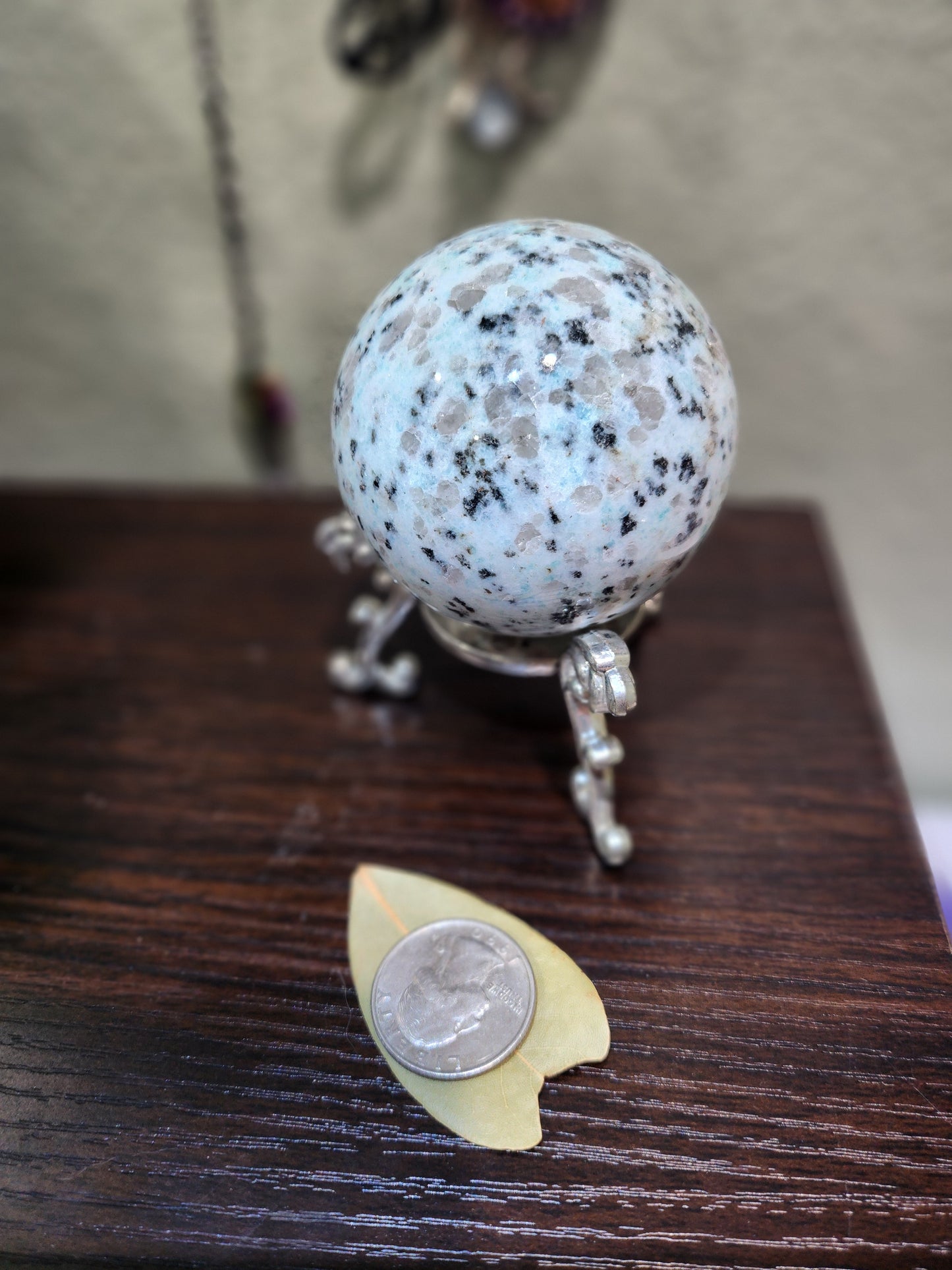 Kiwi Jasper Sphere with Stand