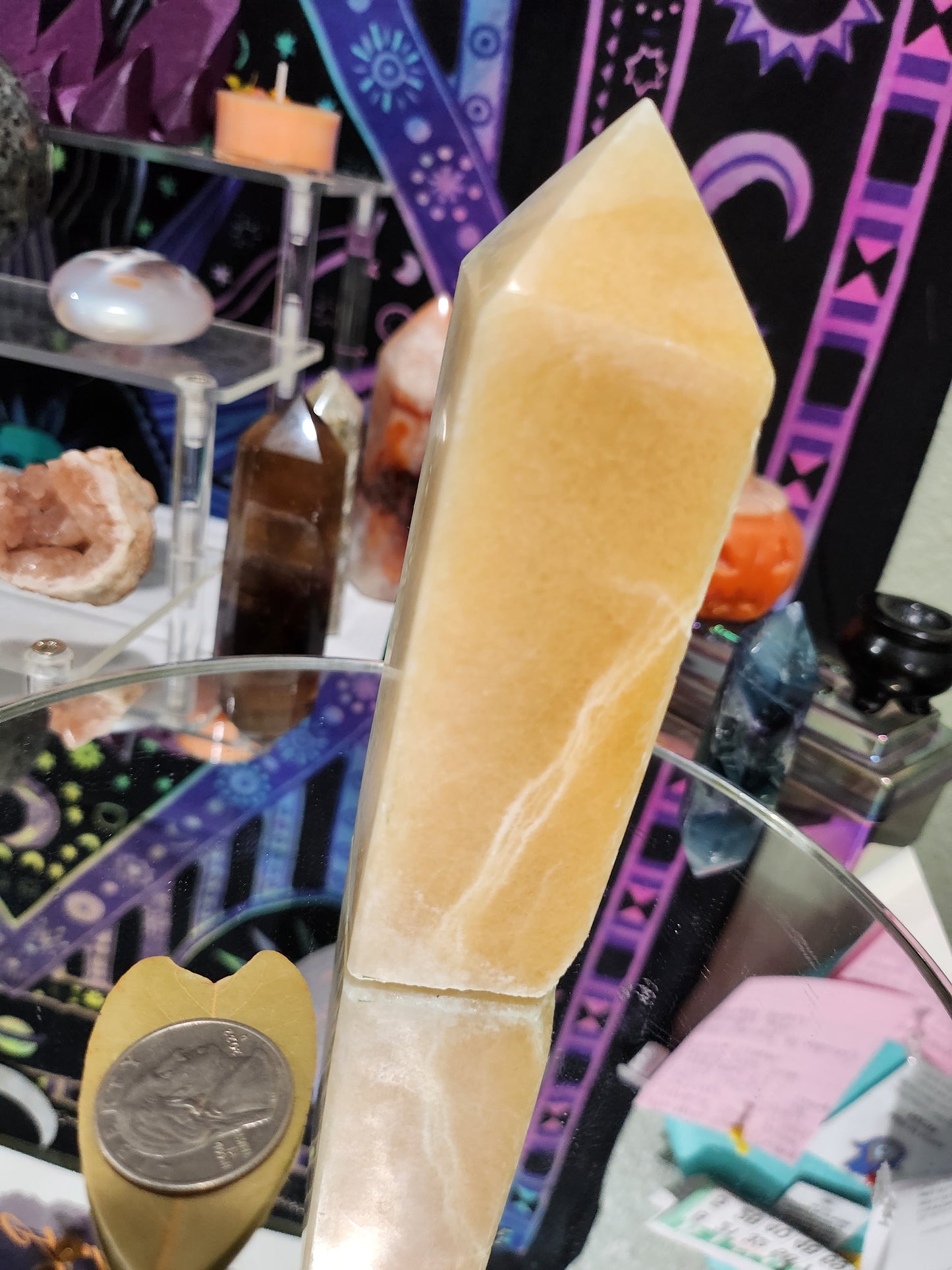 Honey Calcite Tower