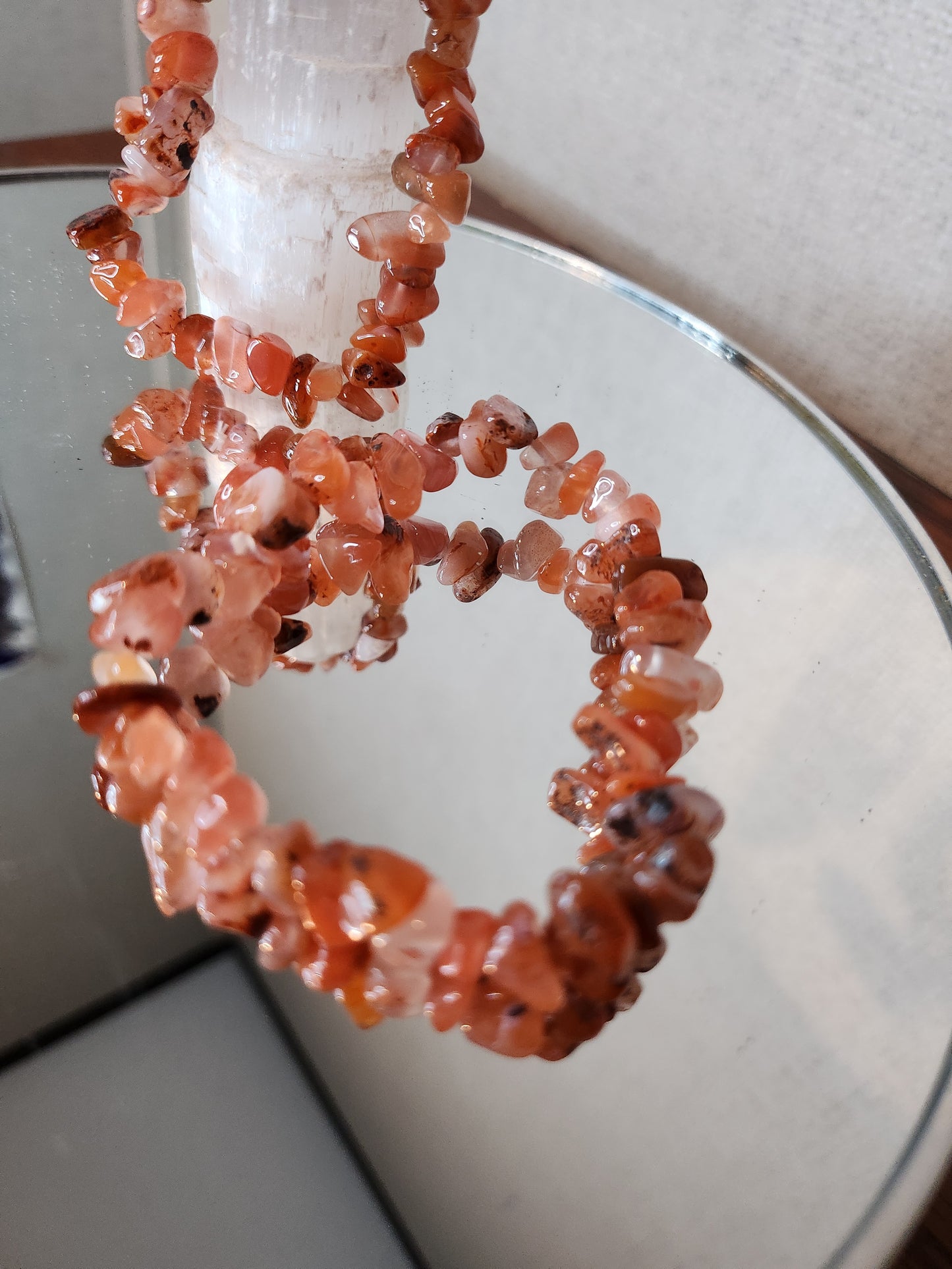 Carnelian Agate Chip Bracelet
