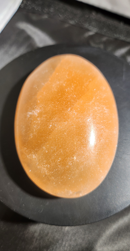 Peach Selenite Palmstone