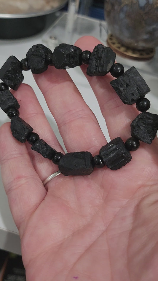 Chunky Black Tourmaline Bracelet