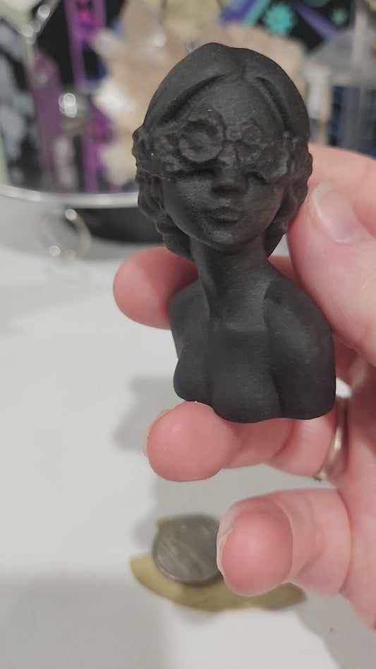 Black Obsidian Flower Goddess