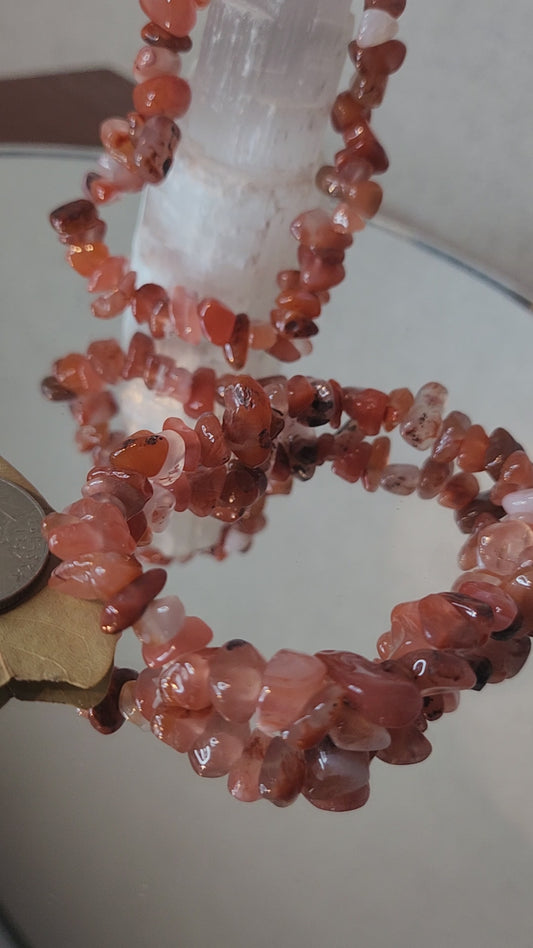 Carnelian Agate Chip Bracelet