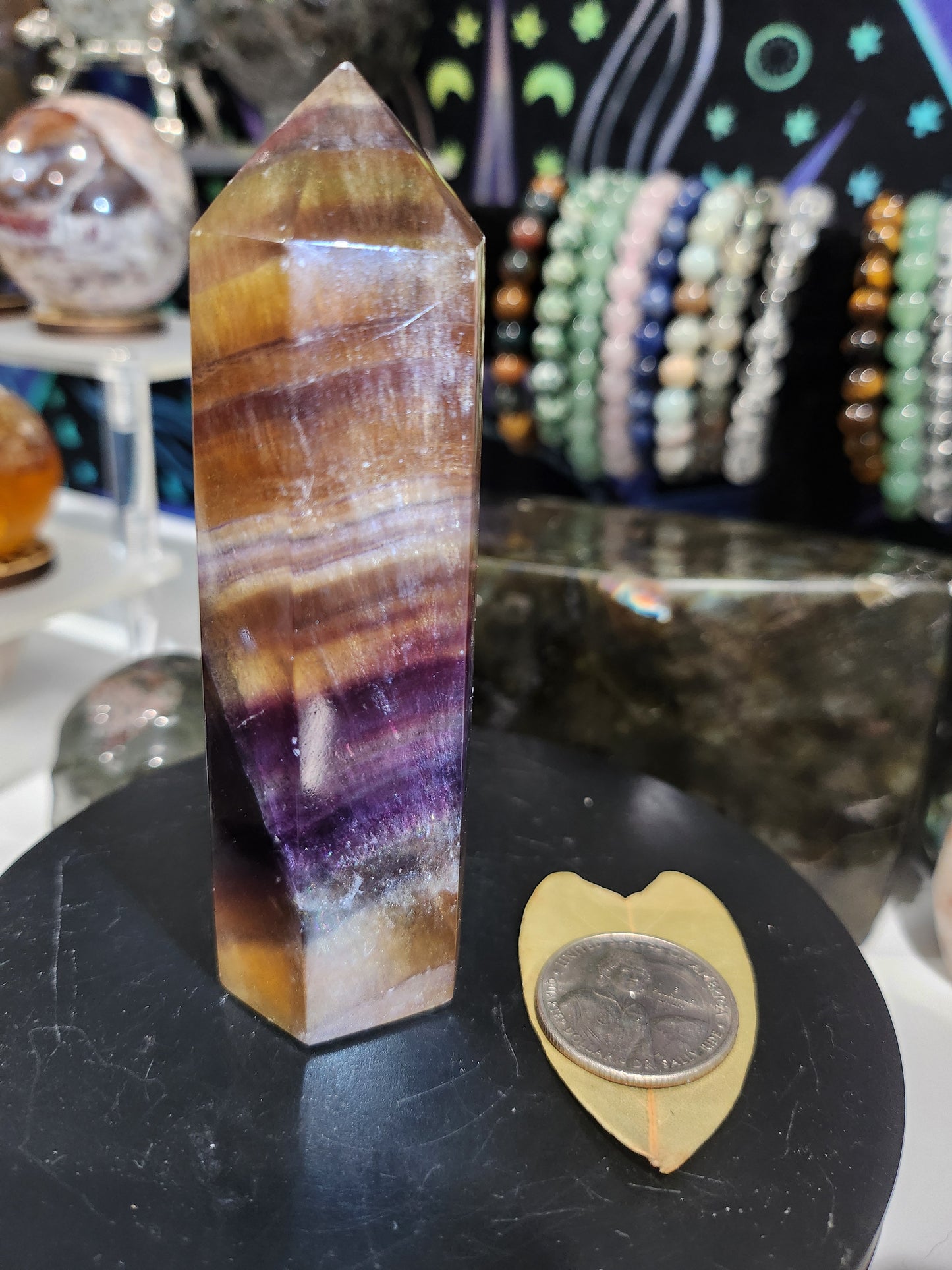 Yellow/Purple Fluorite Tower