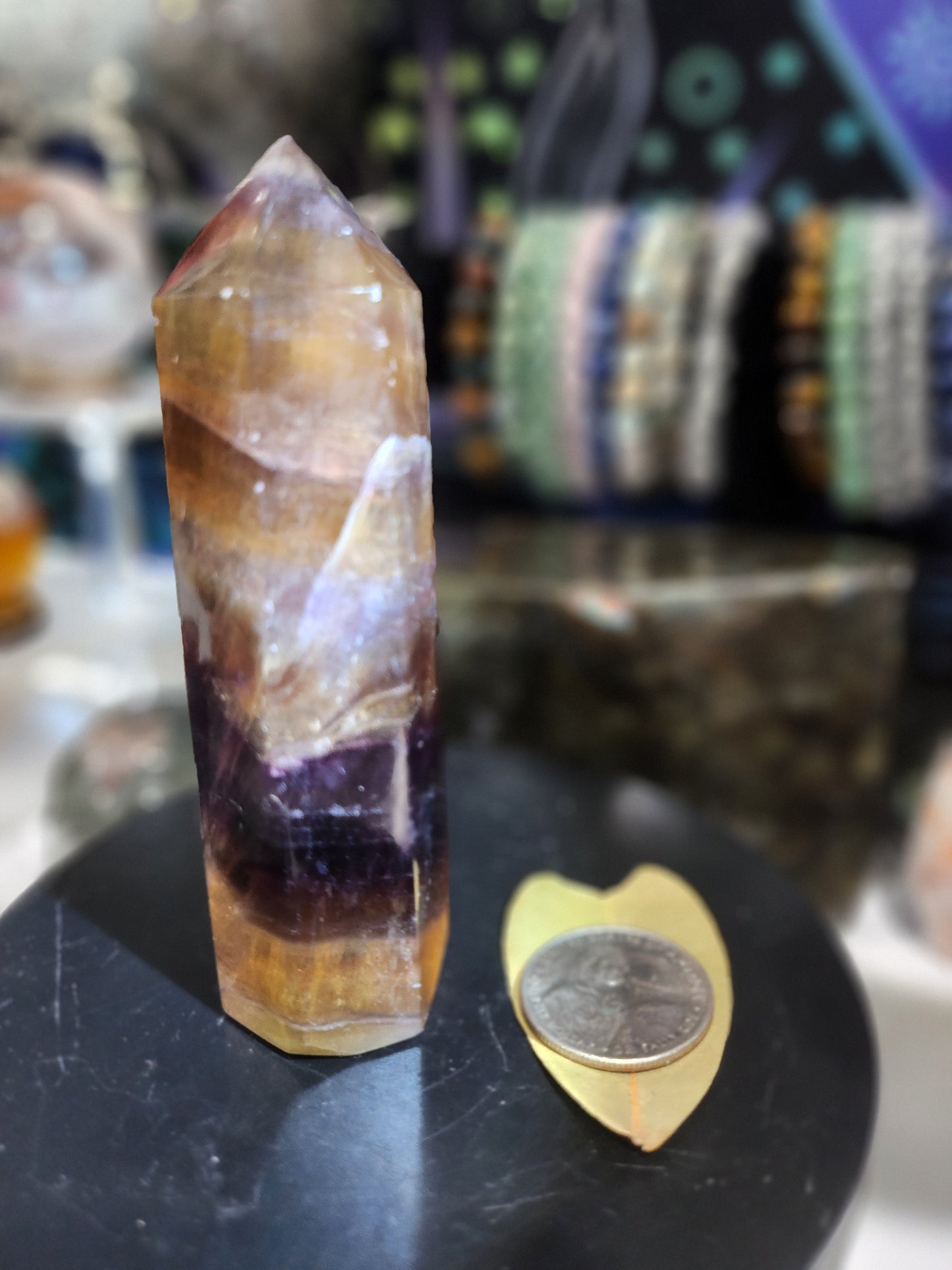 Yellow/Purple Fluorite Tower