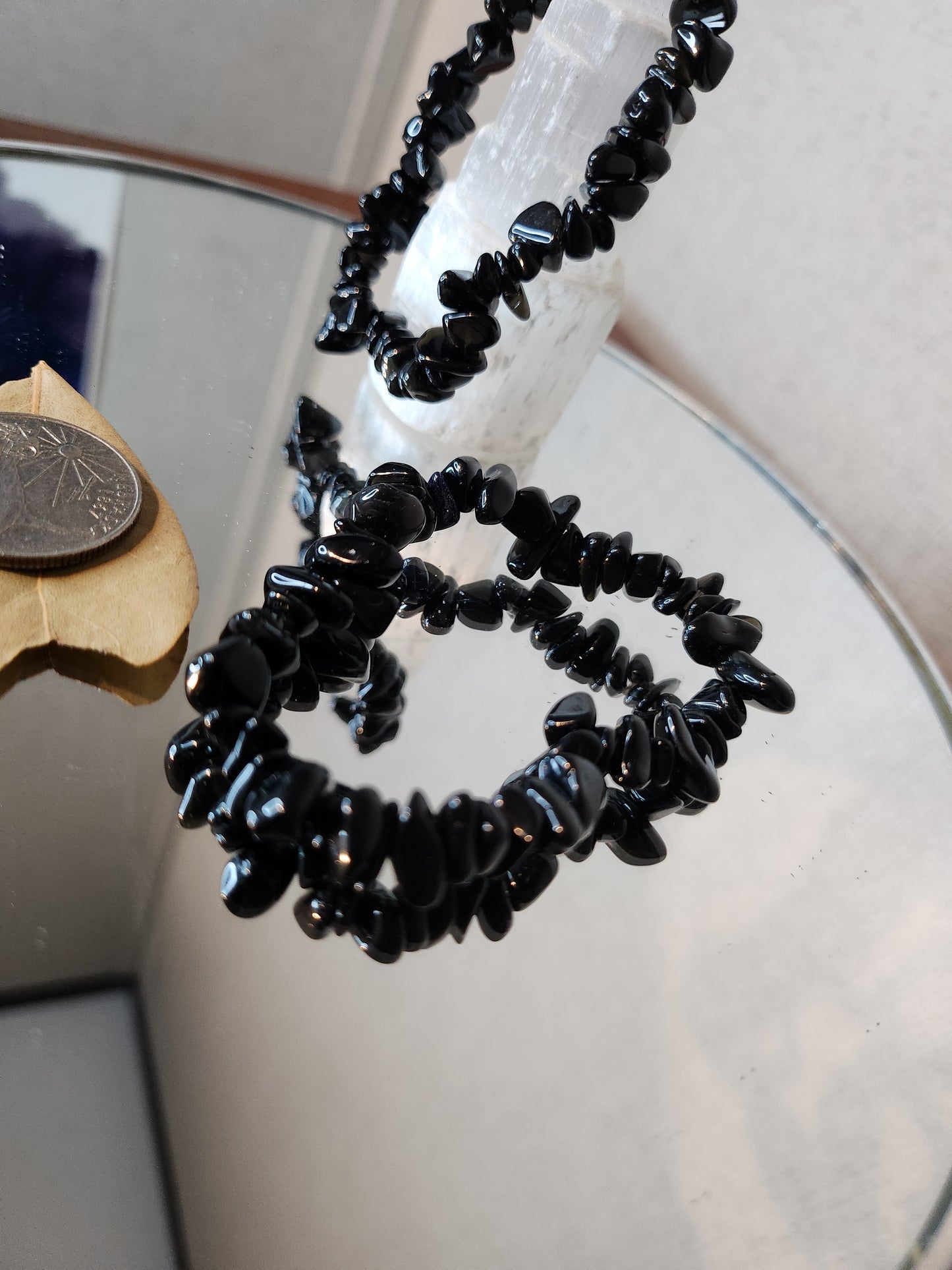 Black Obsidian Chip Bracelet
