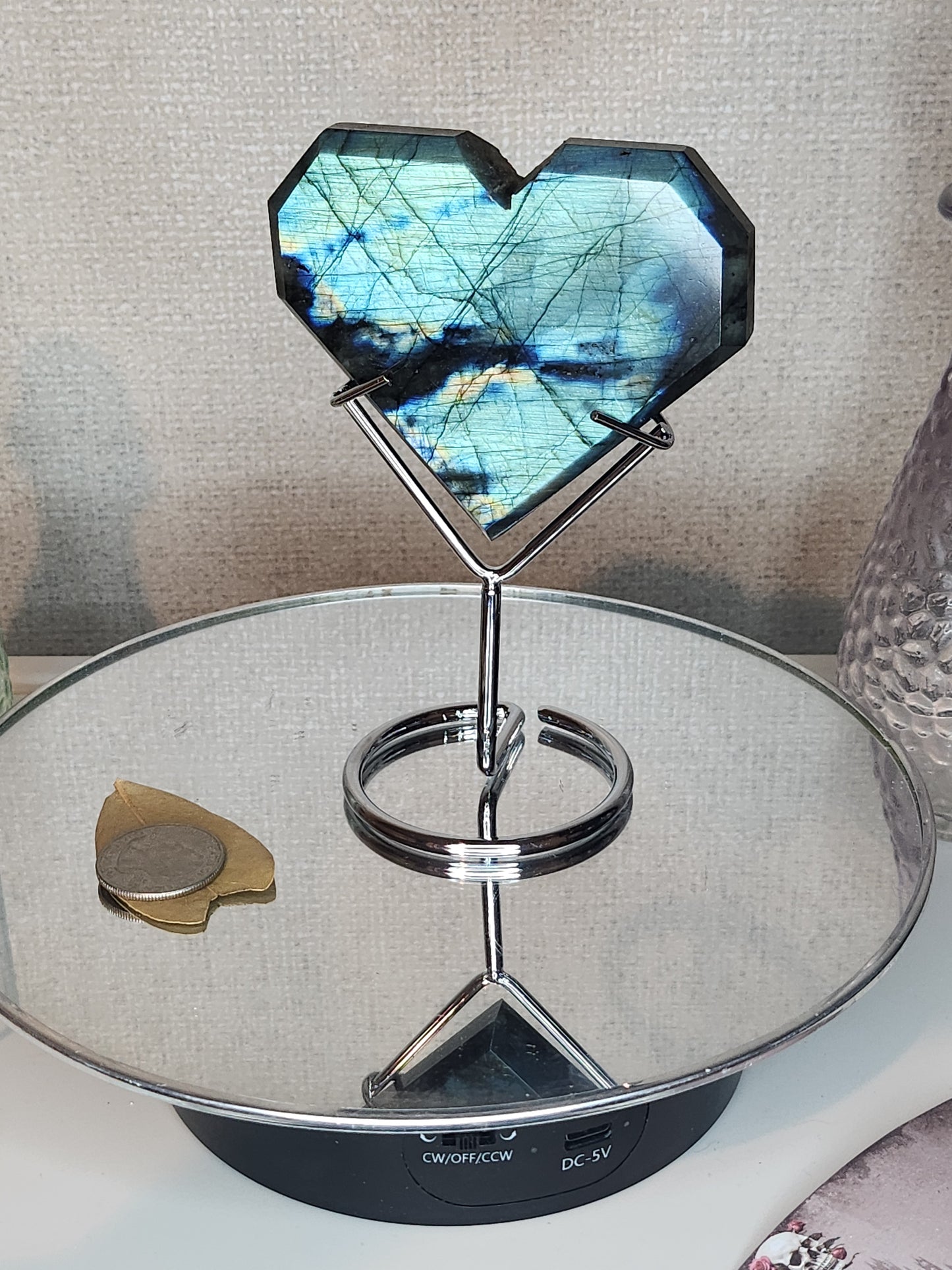 Labradorite Heart with stand