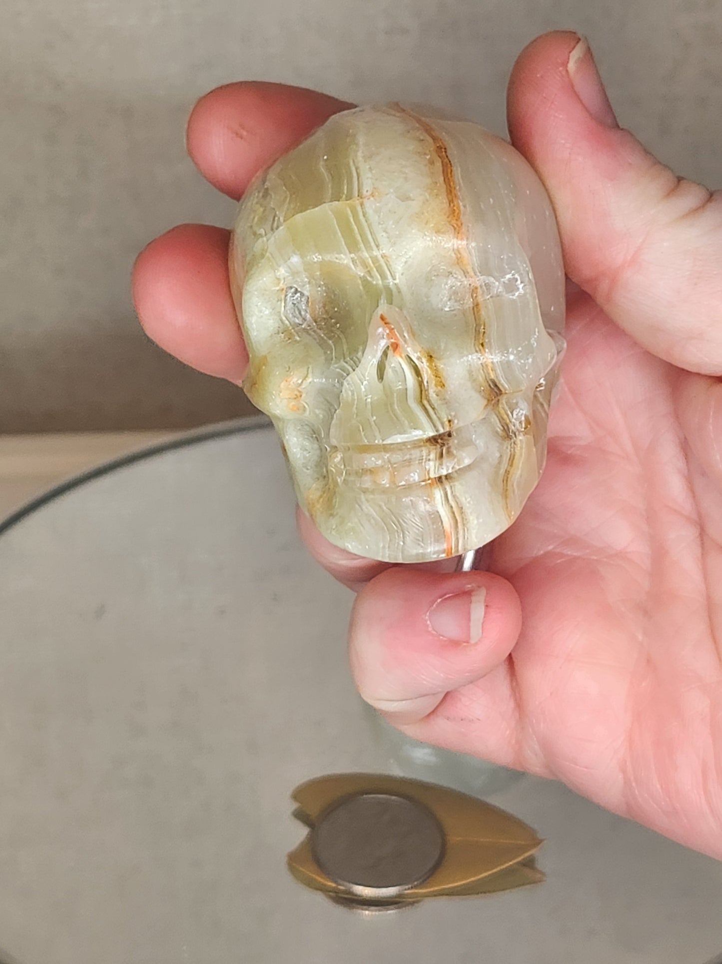 Green Banded Calcite Skulls